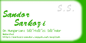 sandor sarkozi business card